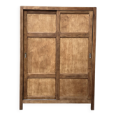Armoire parisienne à portes coulissantes avec penderie, rénovée