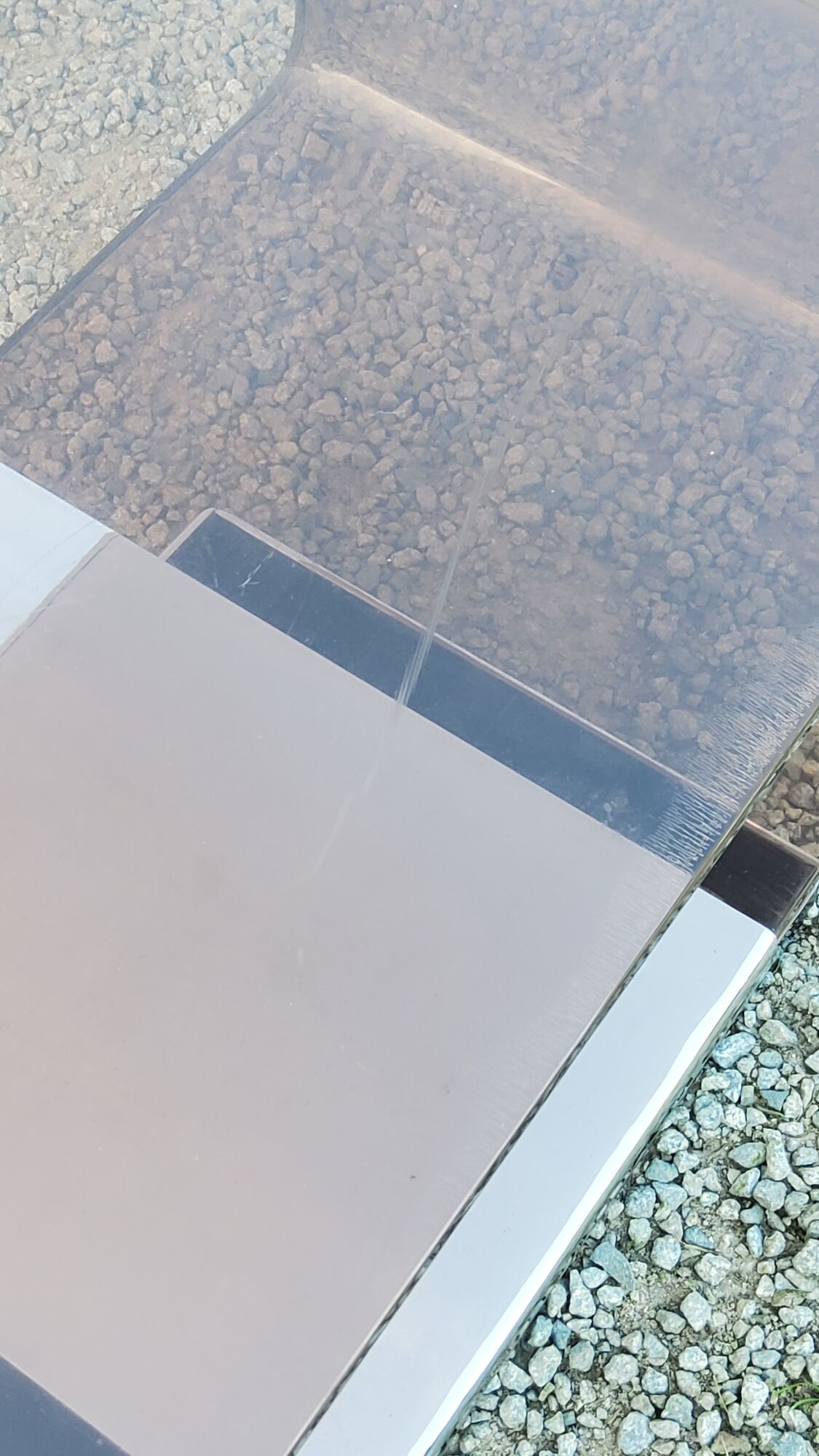 Coffee table from the 70s in chromed steel and smoked plexiglass double swivel trays