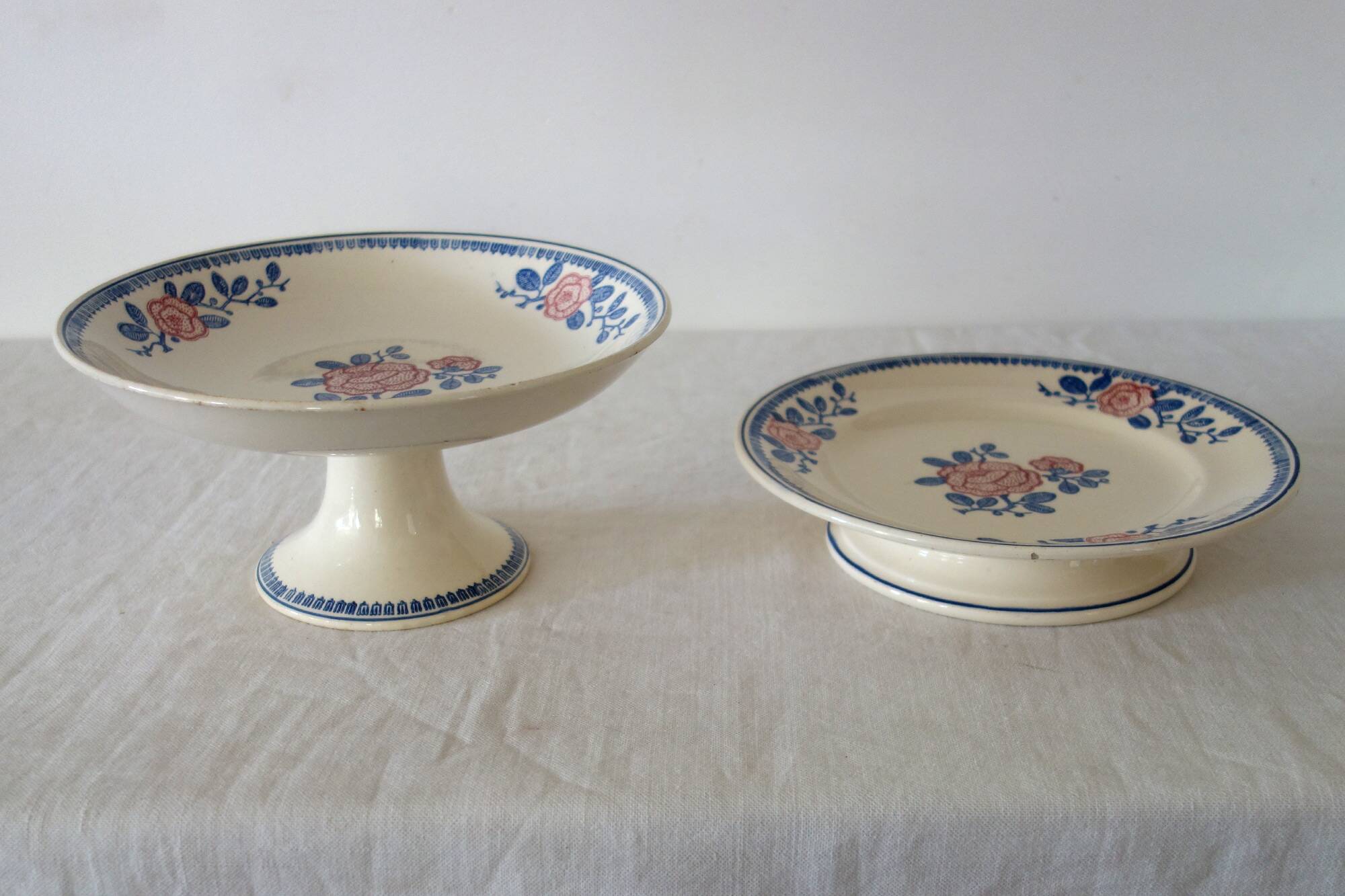 2 dessert dishes or compotiers Venice / Longwy