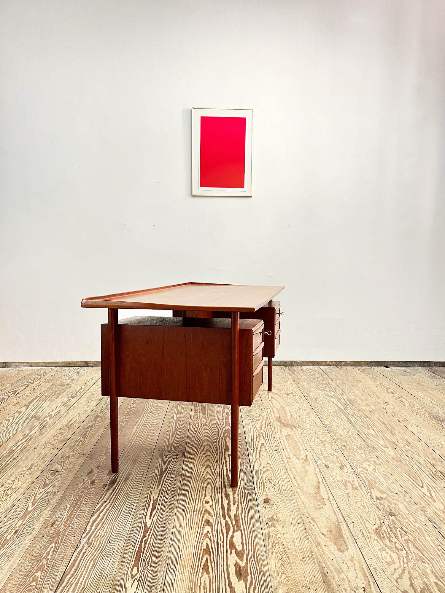 Mid-Century Danish Teak Desk by Peter Løvig Nielsen for Hedensted Møbelfabrik, Denmark, 1970s