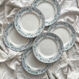 6 flat plates in iron earth “Athens” Saint Amand and Hamage
