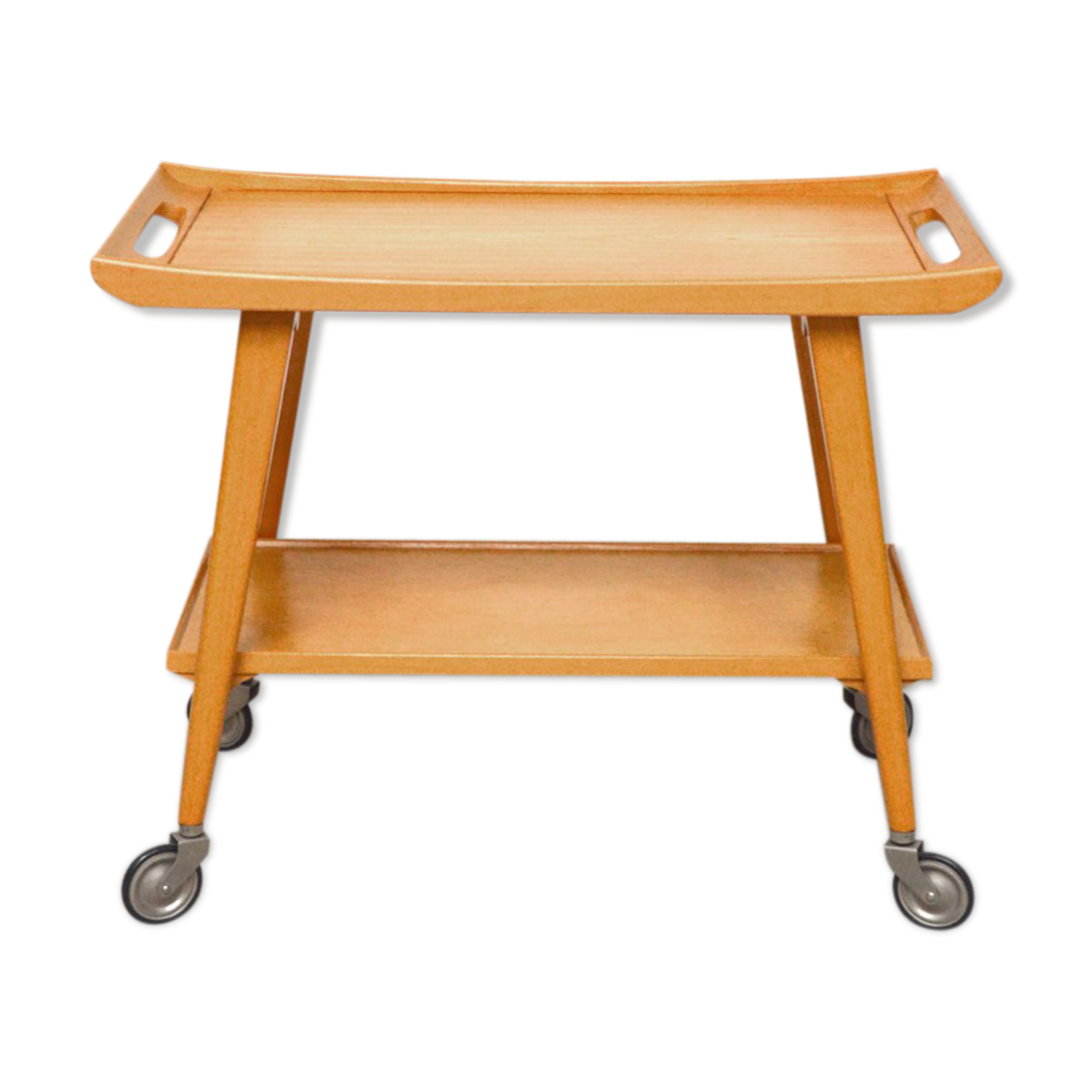 Desserte scandinave en bois blond, 1960