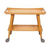 Scandinavian blond wood serving table, 1960