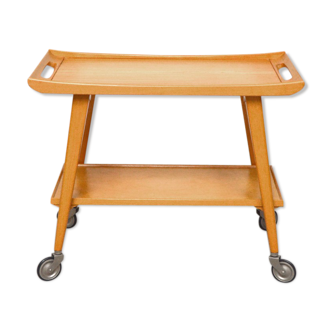 Scandinavian blond wood serving table, 1960