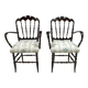 Paire de fauteuils Chiavari italiens du milieu du siècle de Giuseppe Gaetano Descalzi, 50
