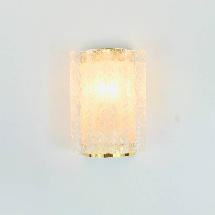 Paire d'appliques murales en verre dépoli et laiton, style Mid-Century - Doria, Allemagne, années 1960