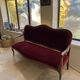 Red sofa bordeaux upholstered velvet