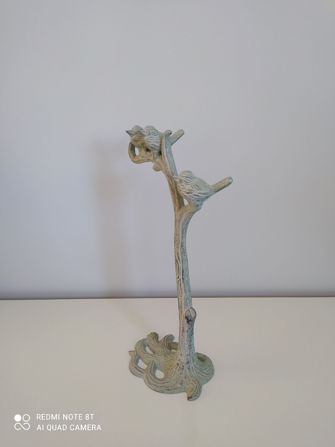 Verdigris metal jewelry stand