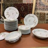 1950s Limoges Porcelain Floral Dinner Service - 31 Pieces