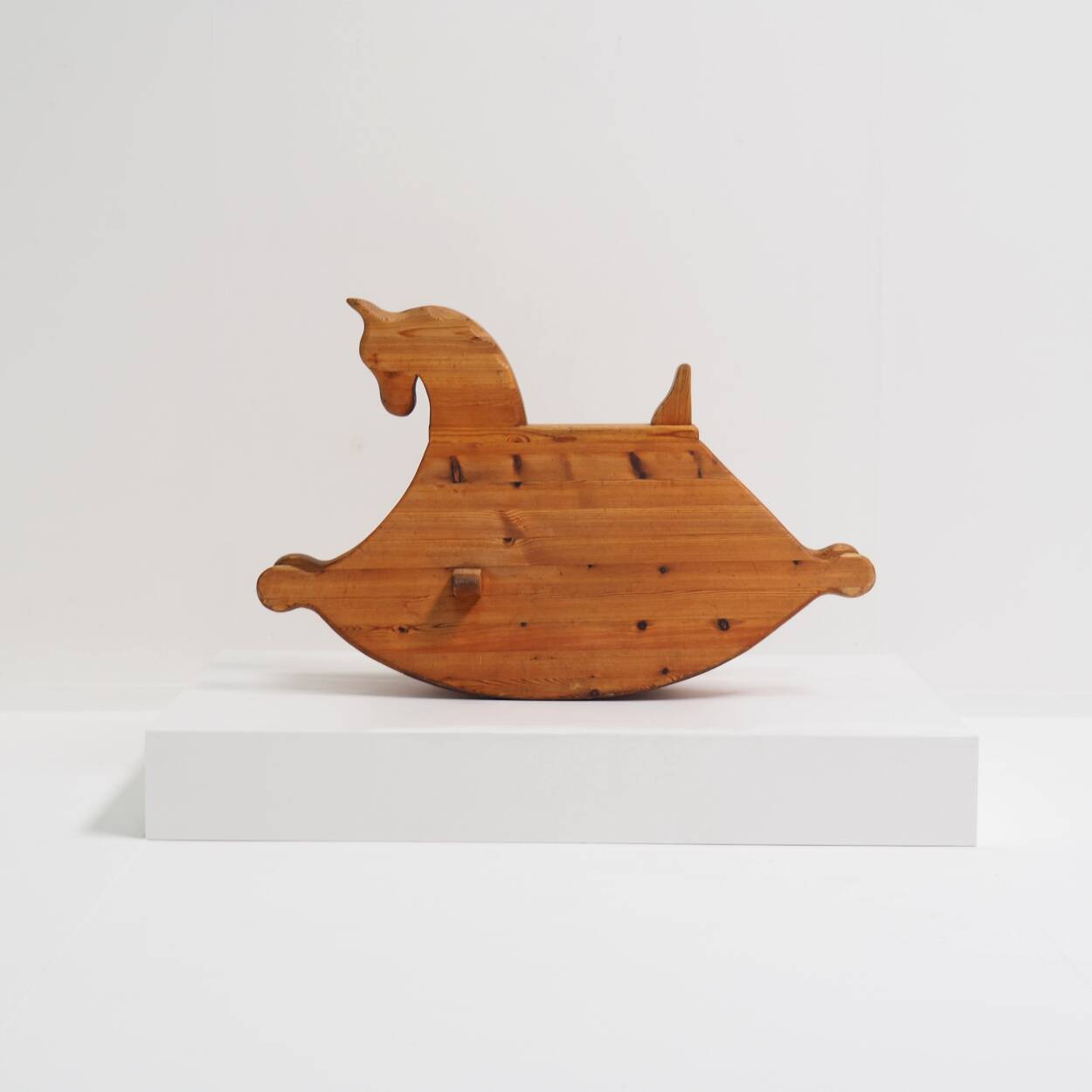 1970s Rocking Horse in Solid Pine Wood, Children’s Toy