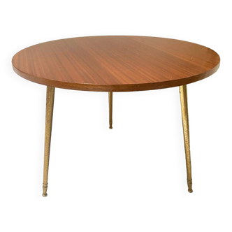 Table basse ronde tripode vintage