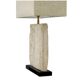 Pair of table lamps in sandstone and brushed brass