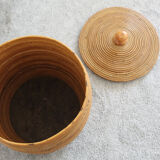 Cylindrical wicker basket, Italy 70's