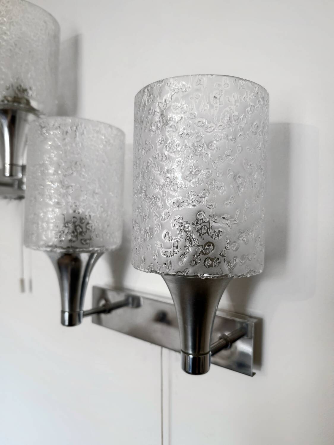 Space Age design wall lights by Doria Leuchten 70s (X2)