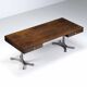 Trau Arredamenti Metallici S.P.A. large desk rosewood Italy 1960