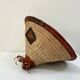Traditional African Fulani hat in leather and woven straw