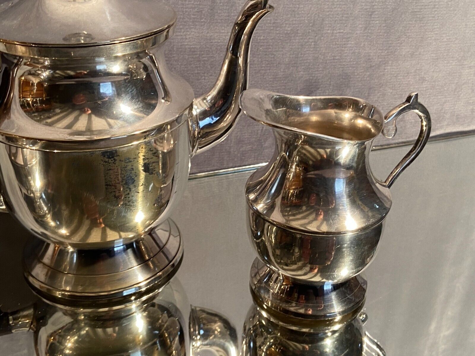 Tea set coffee Louis XV silver metal coffee maker teapot sugar pot milk pot