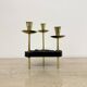 Mid century candle holder brass and lucite , 1970s