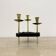 Mid century candle holder brass and lucite , 1970s