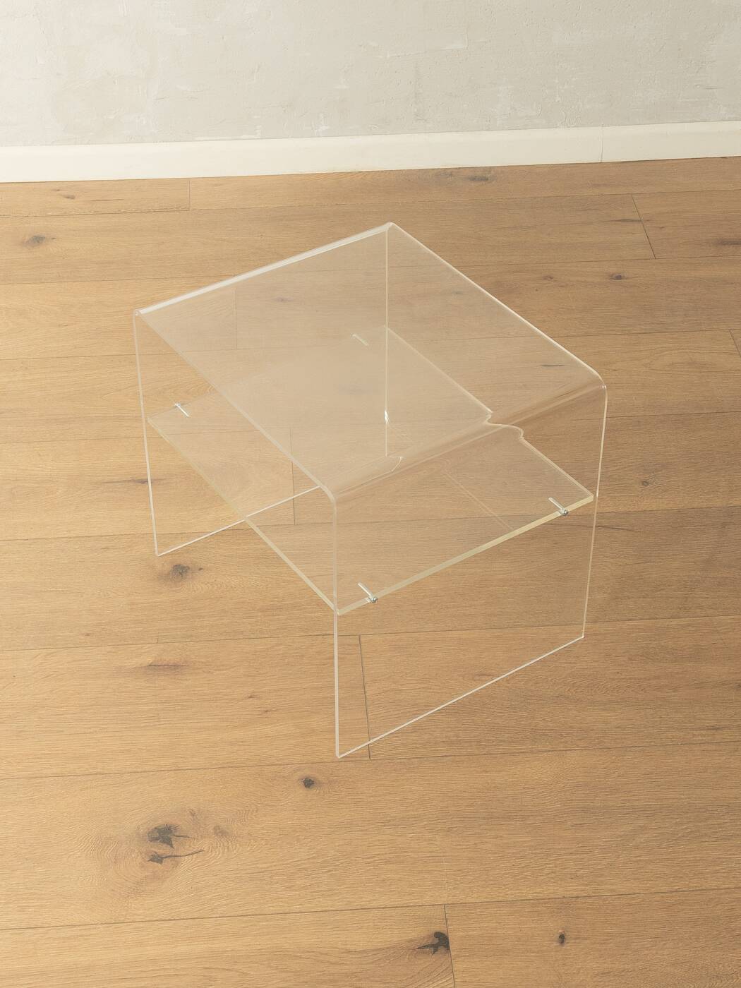 Minimalist side table from the 1960s made of acrylic glass