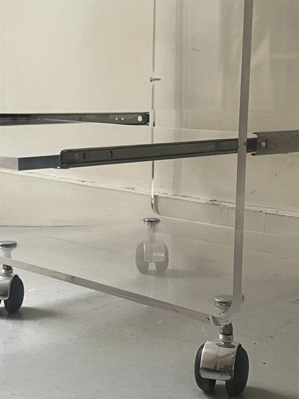 Desserte bureau en plexiglas David Lange pour Roche Bobois, design 1970