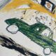 Jean michel basquiat, voitures anciennes 1981, sous licence artestar ny
