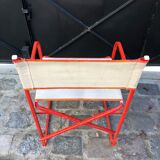 Folding metal armchair