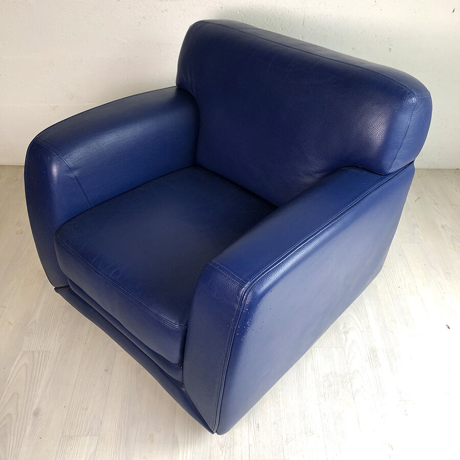 80's Steiner chair in blue leather