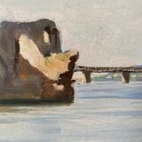 Countersigned lithograph Claude Hemeret Bouquet of blue flowers 43/175