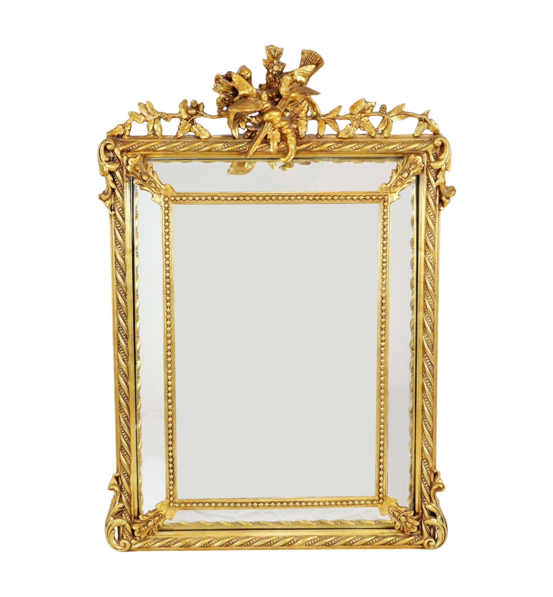 Gold Mirror XL Crown Napoleon III Style France 127x86cm
