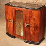 Art Deco 1930 walnut display cabinet