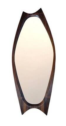 Rosewood mirror Sandholdt for Jansen, Danish, 1960s