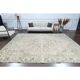 1970s Vintage Persian Handmade Wool Cotton Beige Area Rug 287x367