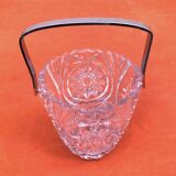 1970s Ice bucket, cut crystal with geometric design