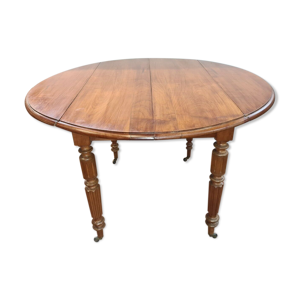 Table ronde 4 pieds en merisier