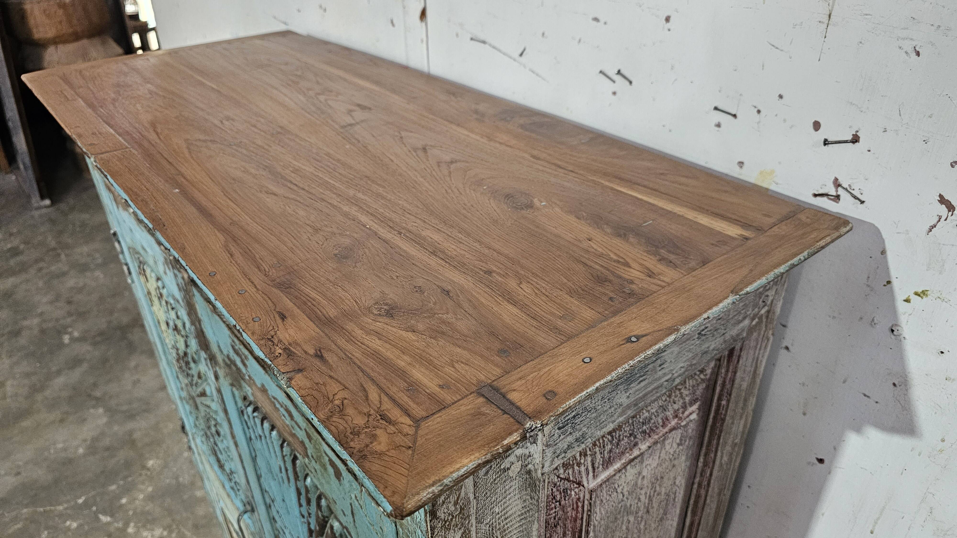 Antique Shekhawati cabinet in Burmese teak