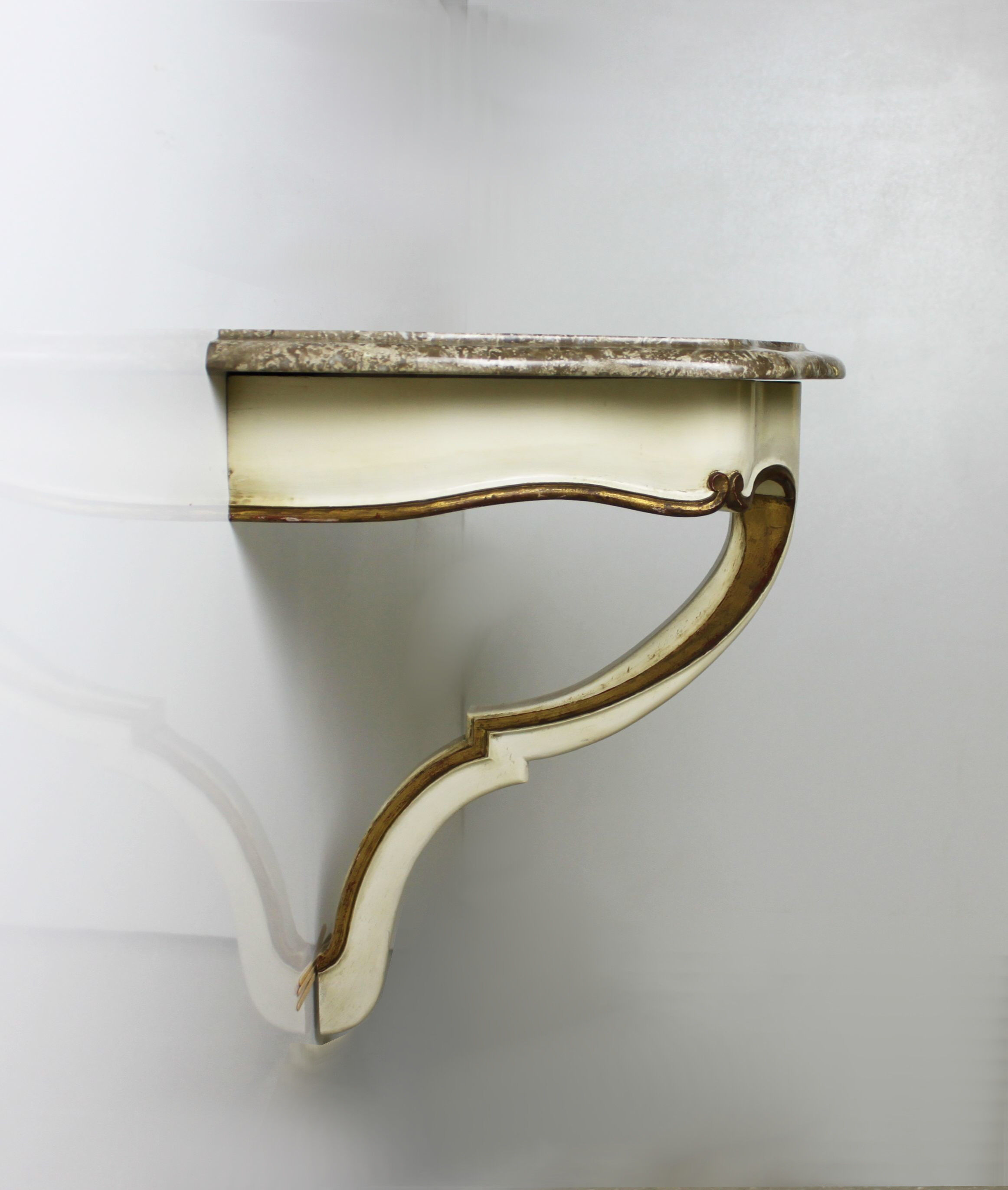 Pair of Venetian wall consoles, Italy, 20th century