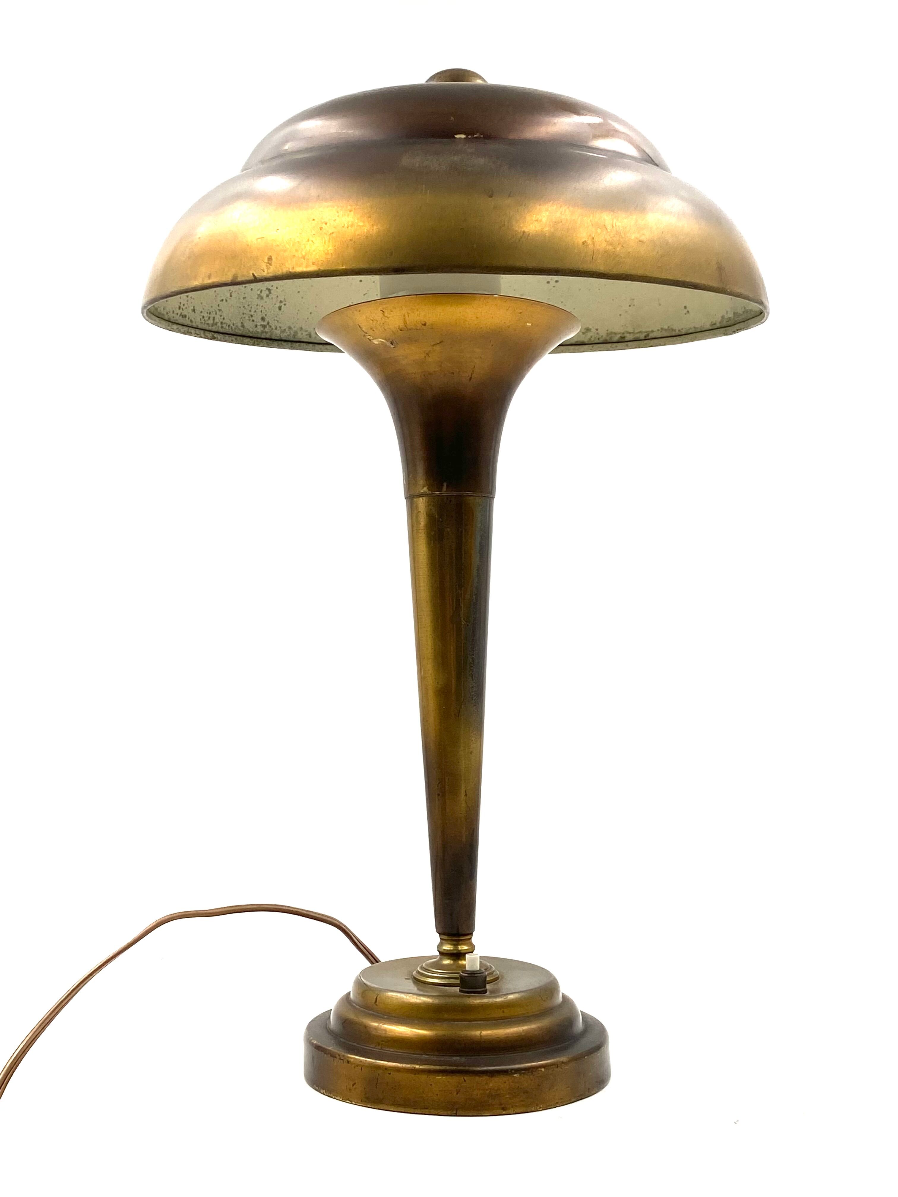 Mid-century brass table lamp, France ca. 1940