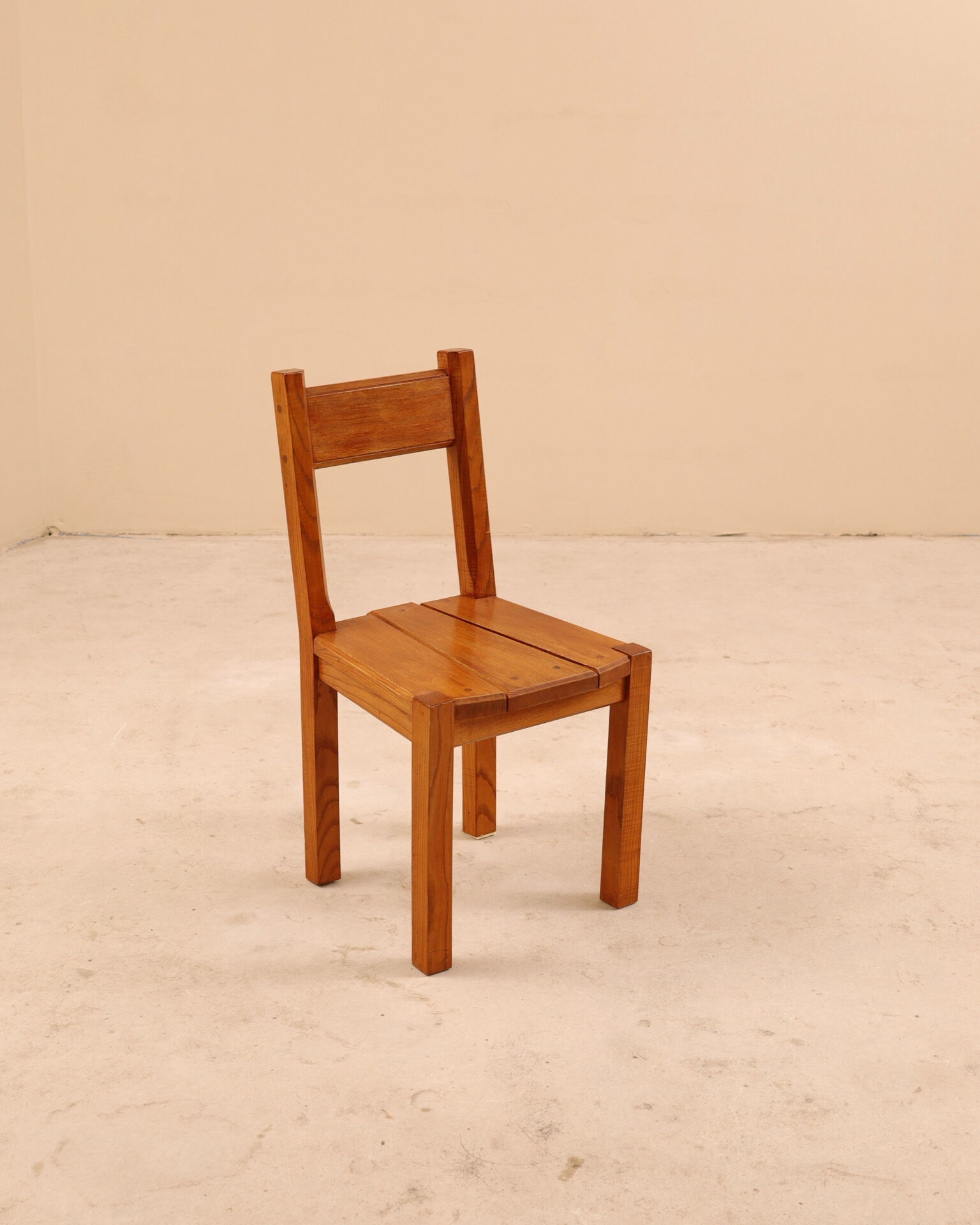 Solid elm chairs, 1980s
