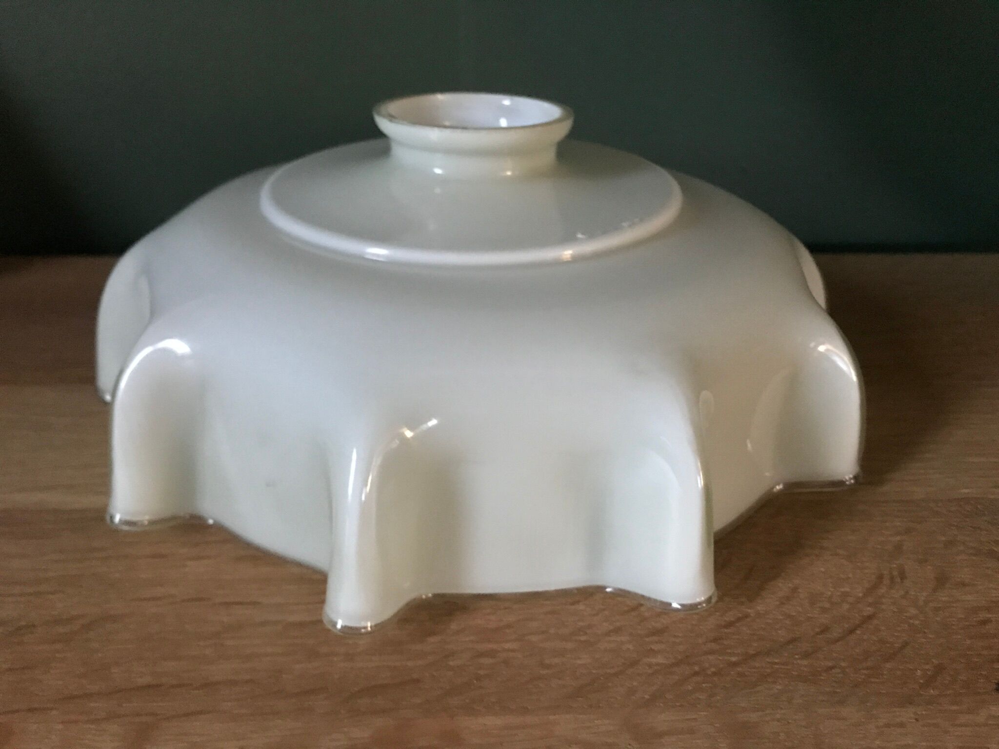 Old glass lampshade, pale green
