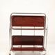 Bar de service vintage Bauhaus style chrome et bois mobile wengé