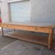 Grande table de communauté en chêne et sapin