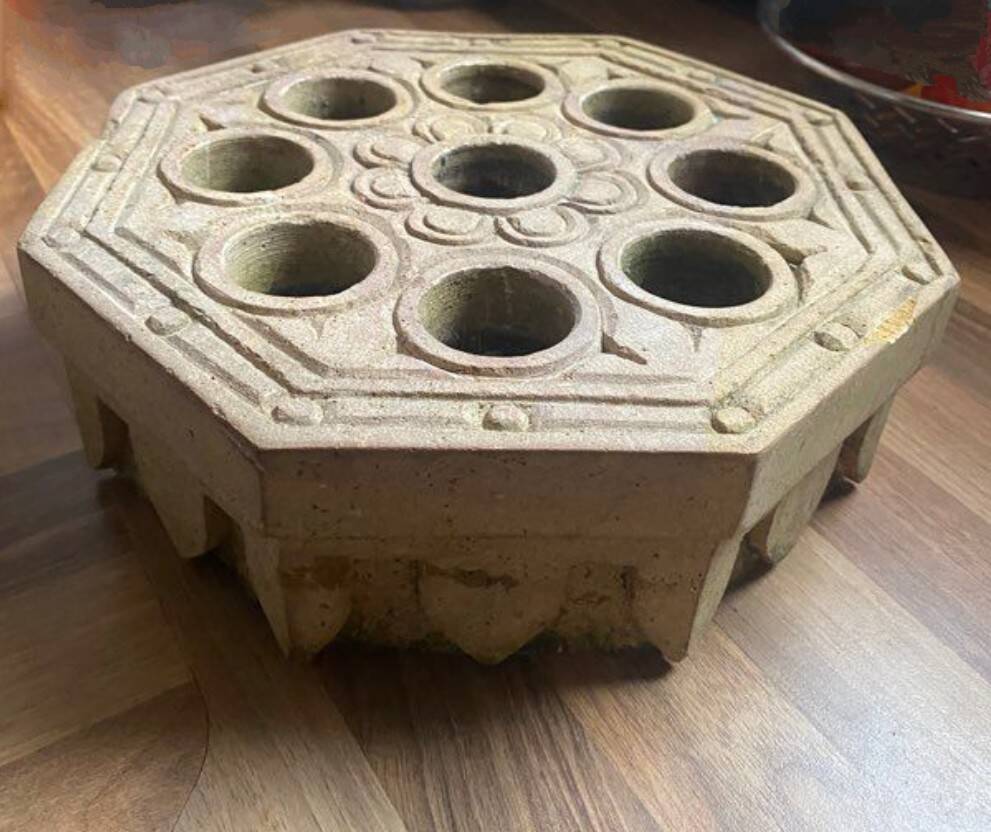 Antique carved stone game board
