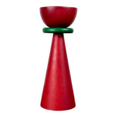 Vintage postmodern wooden candlestick, 1970s