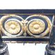 19th century Louis XVI style console table in black and gold with white marble shelf