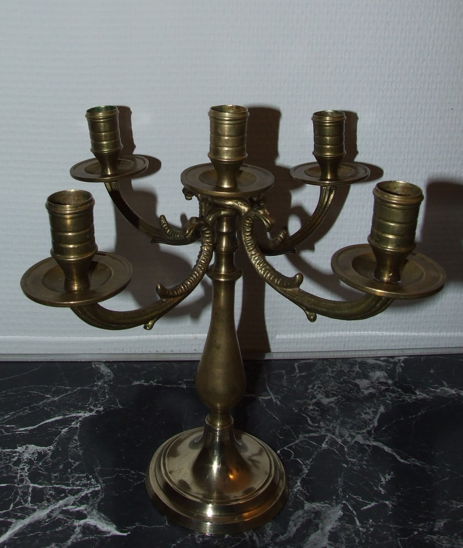 Pair of candlesticks 5 bronze lights