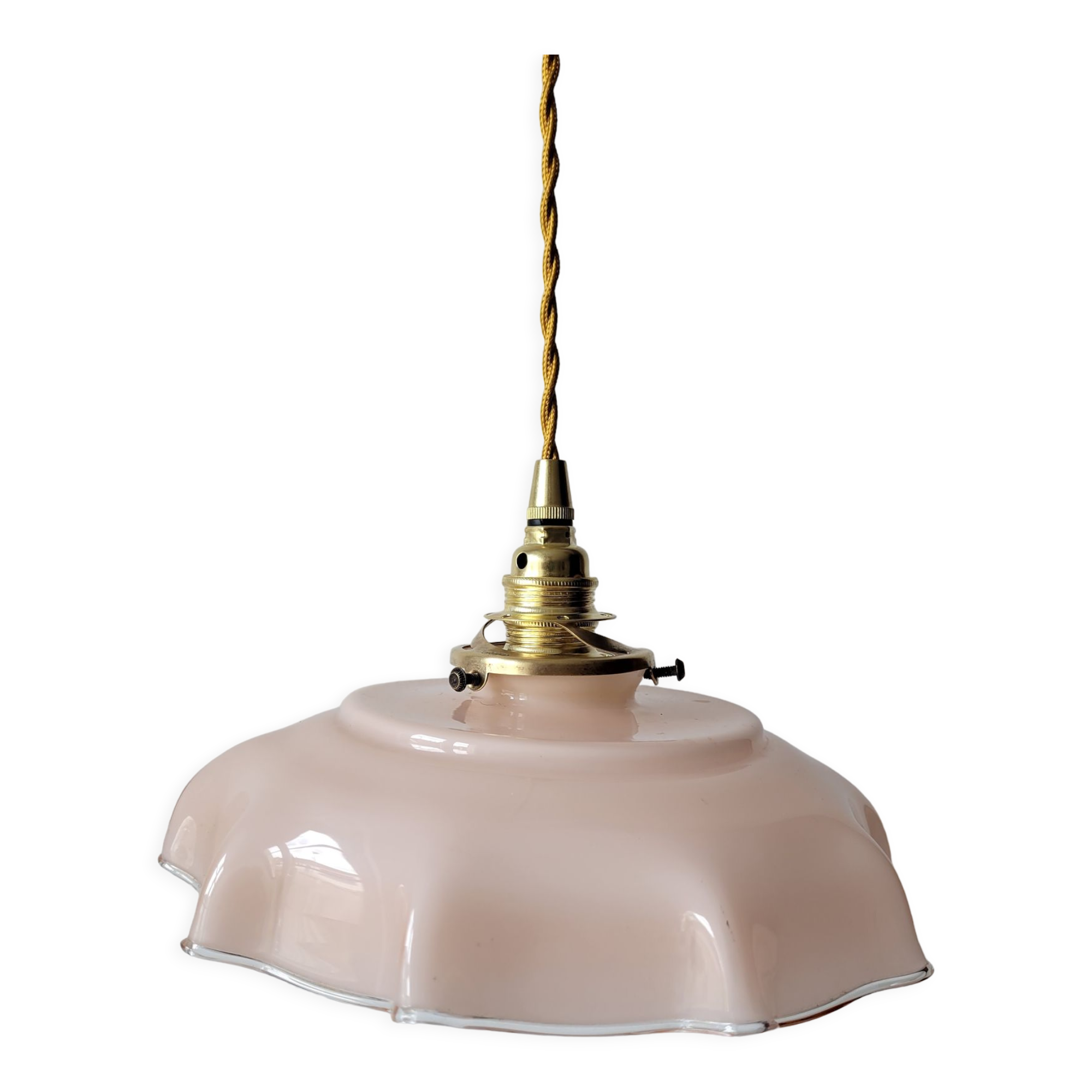 Suspension en opaline rose