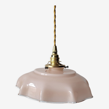 Suspension en opaline rose