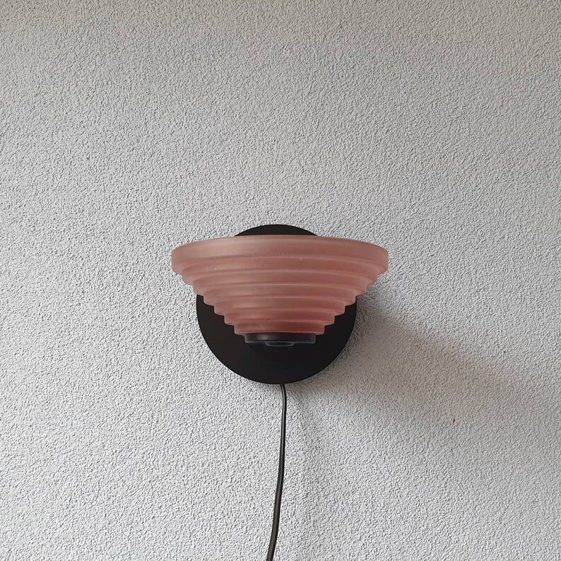 Pink glass applique from the 80s