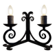 Vintage black wrought iron wall sconce with 2 lights – 1950s/60s